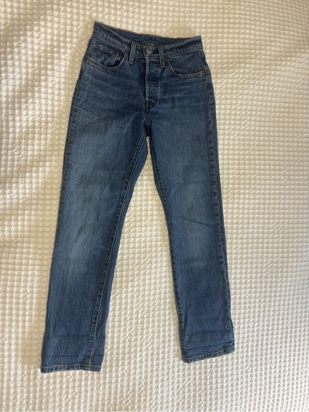 Levi’s 501 Dark Blue Straight-Leg Jeans - Picture 3 of 7